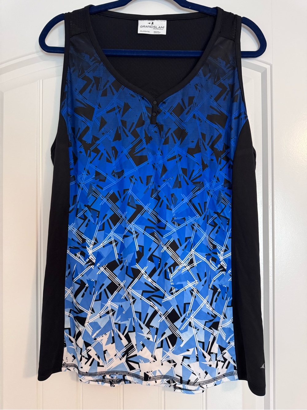 Grand Slam Blue & Black Geometric Athletic Tank Top